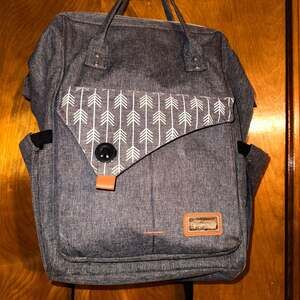 Lekebaby Diaper Bag Backpack with Arrow Print - Grey